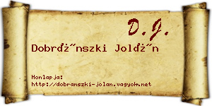 Dobránszki Jolán névjegykártya