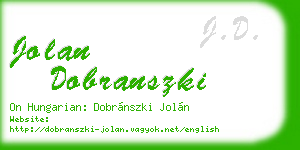 jolan dobranszki business card