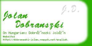 jolan dobranszki business card